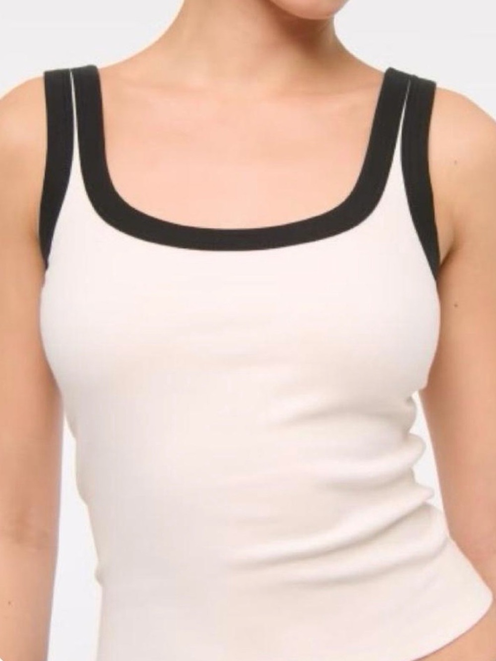 Abercrombie & Fitch White Tank with Black Contrast Trim - NWT